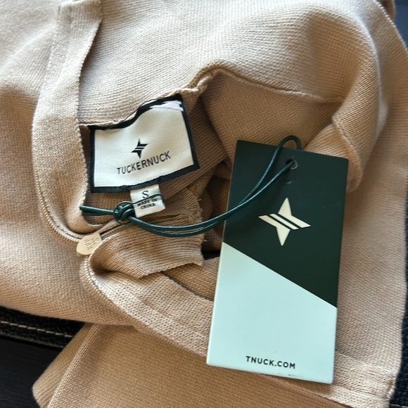 TUCKERNUCK Knit Kimberly Sweater Camel High Neckline Drop Shoulder Sz S NEW - Picture 9 of 13